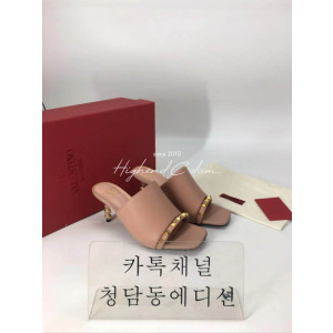발렌티노 스컬프처 힐 슬라이드 샌들