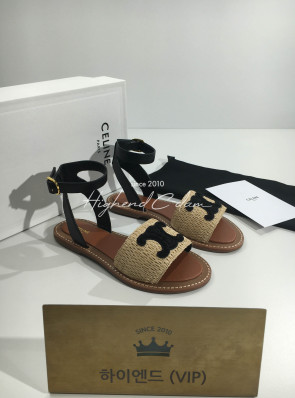 셀린느 23ss celine 트리오페 라피아 플랫 샌들