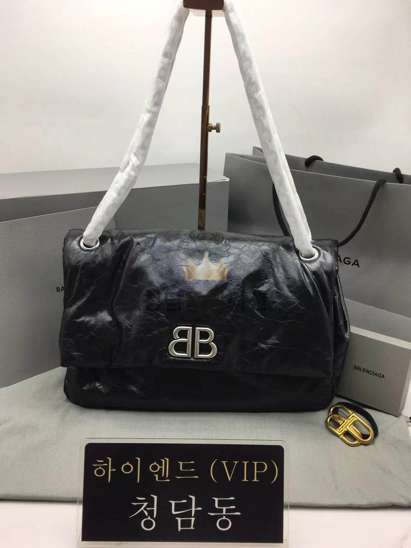 발렌시아가 BLCG BB 모나코 미디움 체인백 (스트랩 컬러 실버)